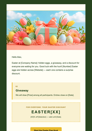 Easter Promotion email design preview