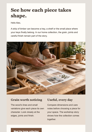 One material, a few good possibilities email design preview