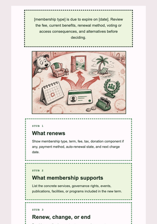 Your Membership Year Needs a Decision email design preview