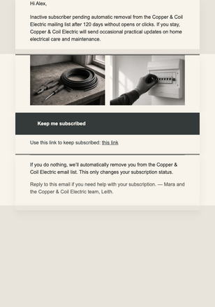 Still want our home electrical notes? email design preview