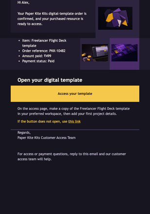 Digital Template Order Confirmed email design preview
