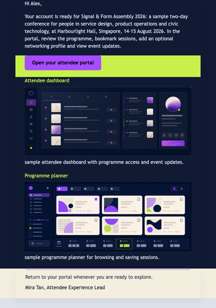 Portal Access Welcome email design preview