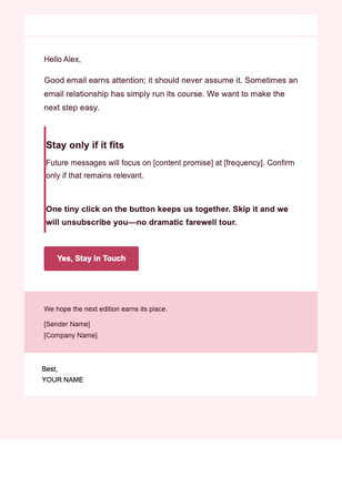 Respectful Goodbye — Editorial email design preview