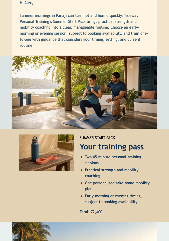 Summer Training Pass email design preview