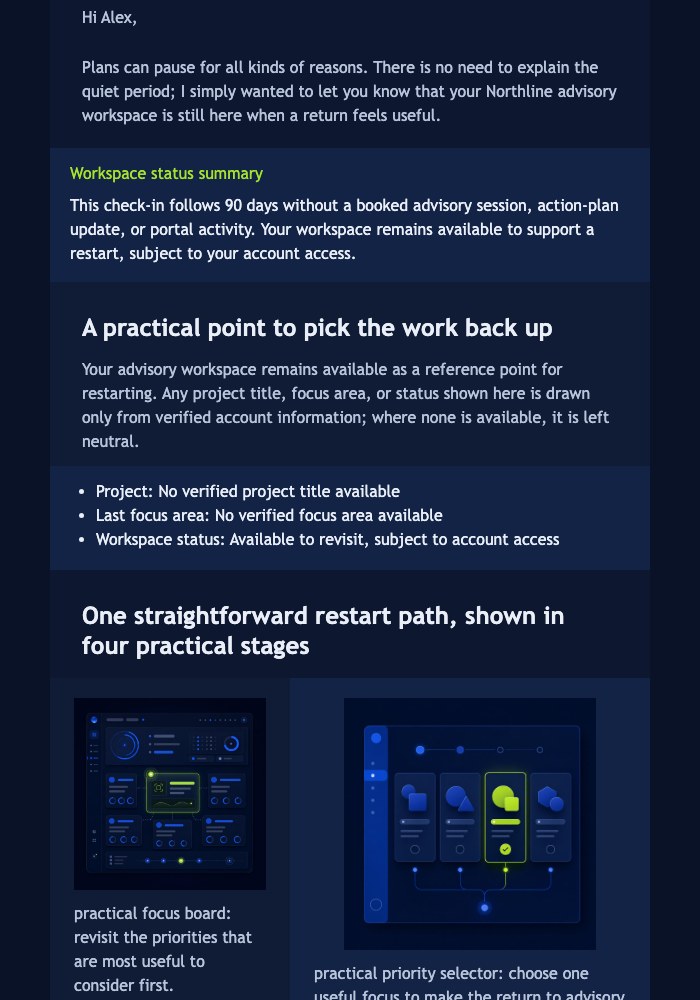 Friday Momentum Restart email design preview
