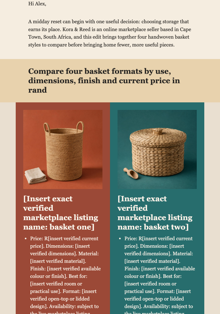 Noon Storage Edit email design preview