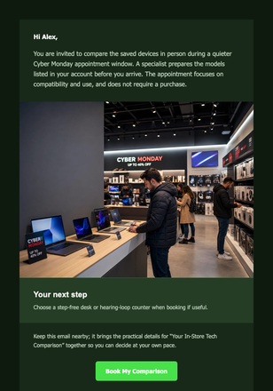 Your In-Store Tech Comparison email design preview