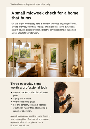 Wednesday Home Humming email design preview