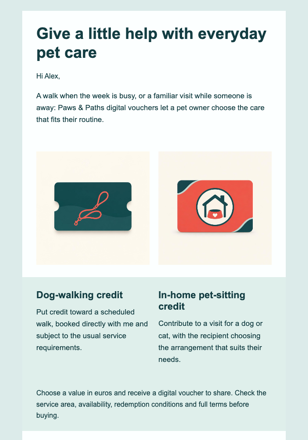Practical Pet Care Gift Guide email design preview