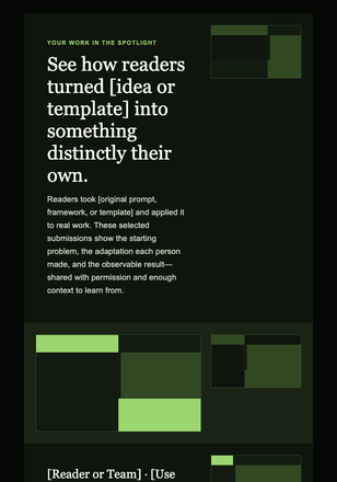 Reader Implementation Showcase email design preview