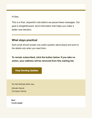 Useful Updates — Final Note email design preview