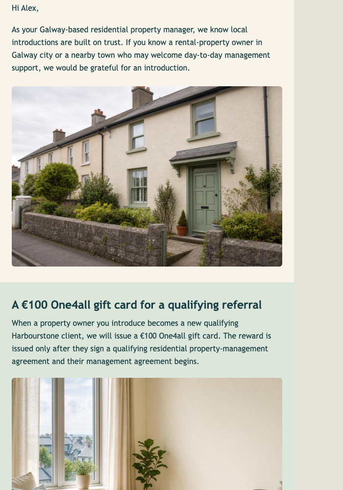 Landlord Referral Checklist email design preview