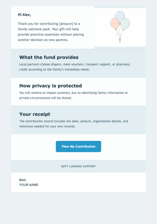 A Gentle Welcome Is on Its Way email design preview