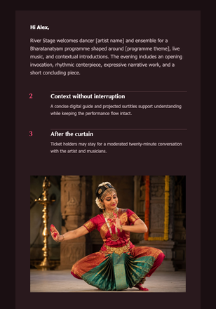 Bharatanatyam Evening Programme email design preview