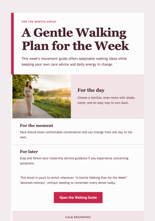 A Gentle Walking Plan for the Week email design preview