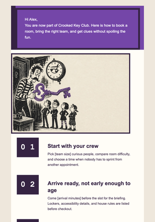 Welcome to the Puzzle Club email design preview