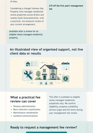Landlord Fee Review Offer email design preview