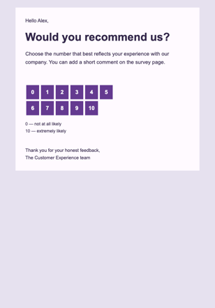 NPS Survey email design preview