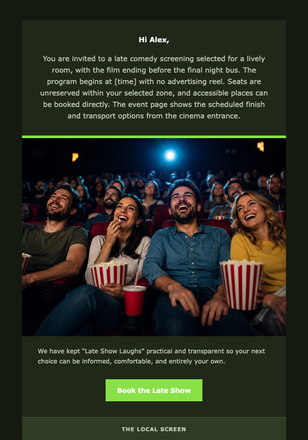 Late Show Laughs email design preview