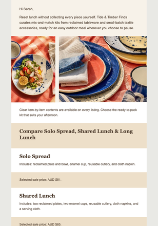 Midday Picnic Kit Pick email design preview