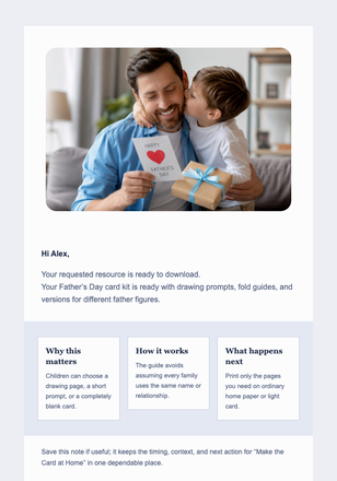 Make the Card at Home email design preview