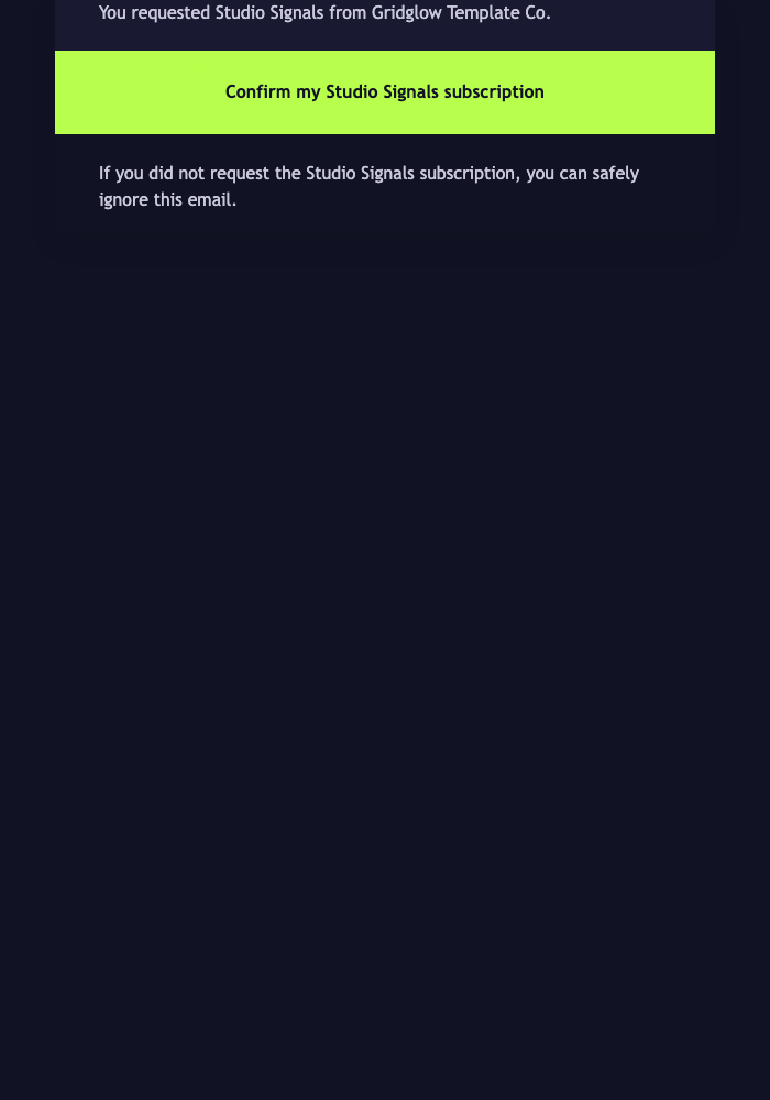Neon Subscription Confirmation email design preview