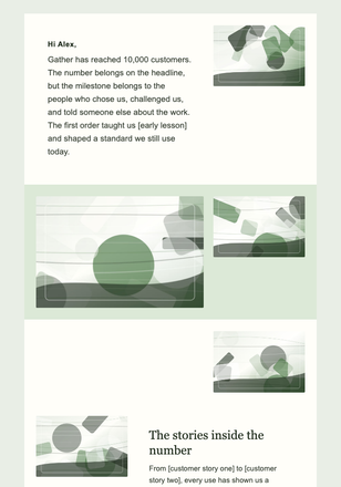 10,000 Customers Thank-You email design preview
