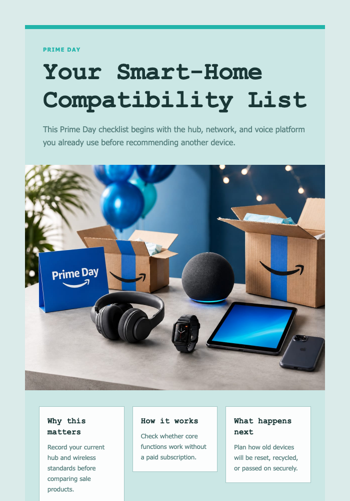 Your Smart-Home Compatibility List email design preview