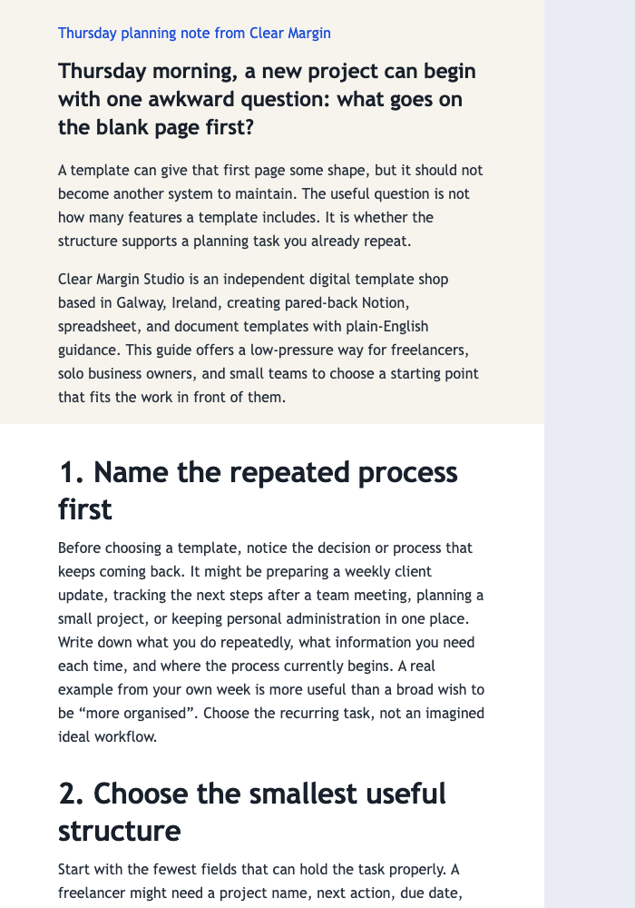 Choose a Simpler Template Guide email design preview