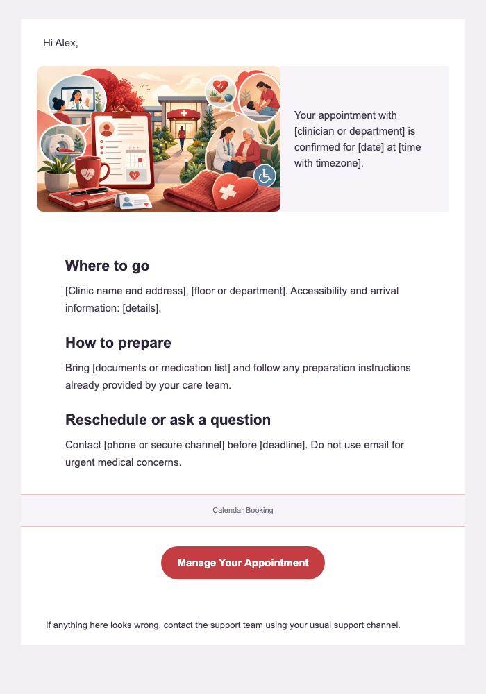 Your Healthcare Visit Is Confirmed — Healthcare email design preview