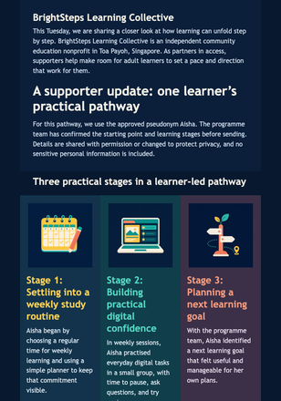 Learner Pathway Case Study email design preview