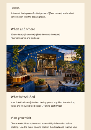 Join Us for a Small-Batch Tasting — Craft Breweries email design preview