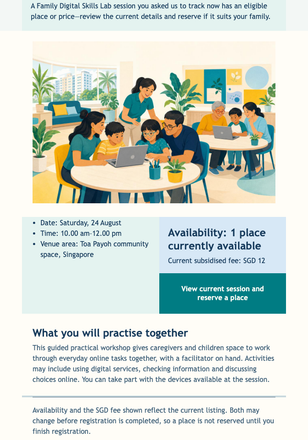 Workshop Place Alert email design preview
